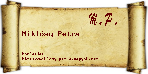 Miklósy Petra névjegykártya