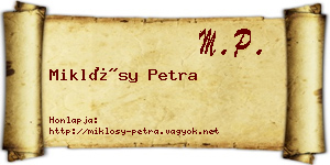 Miklósy Petra névjegykártya