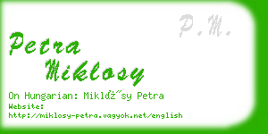 petra miklosy business card