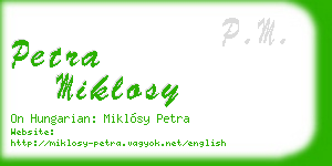 petra miklosy business card